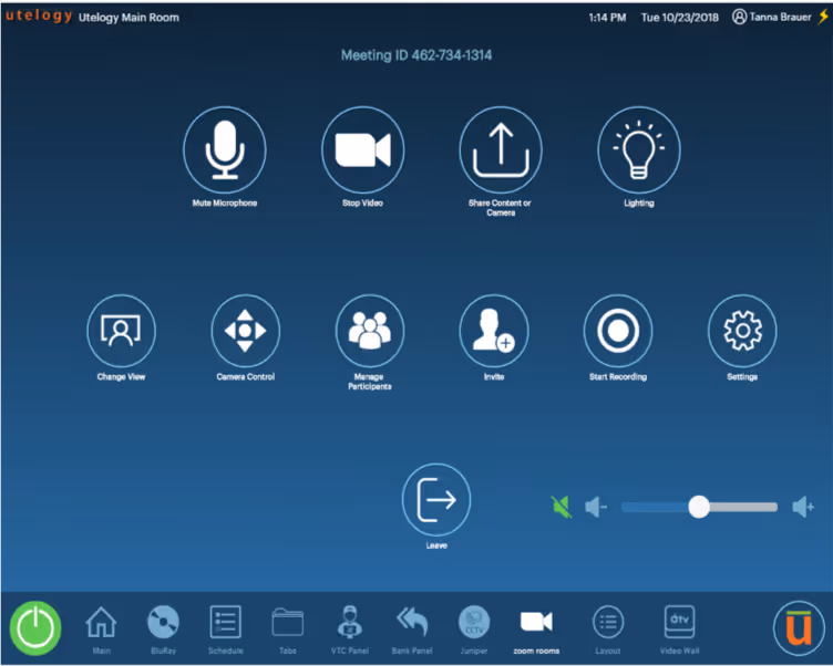 zoom rooms interface