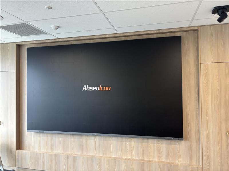 Custom Absen 136" micro-LED wall digital signage completed in a client's training space