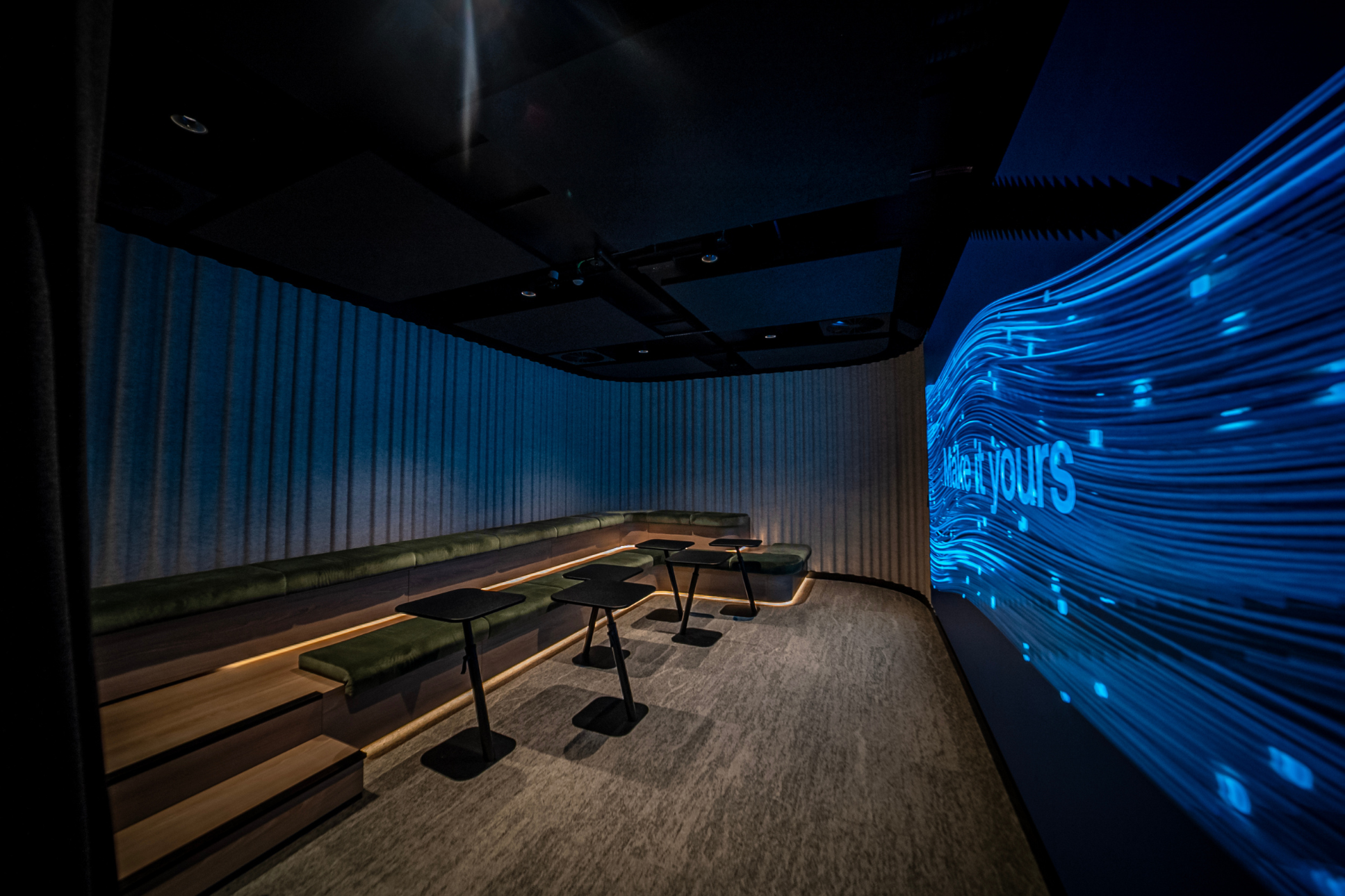 Custom Absen 190" 4K LED wall digital signage at a client's breakout space. Inavate APAC 2026 Corporate Project of the Year Finalist with Symal.