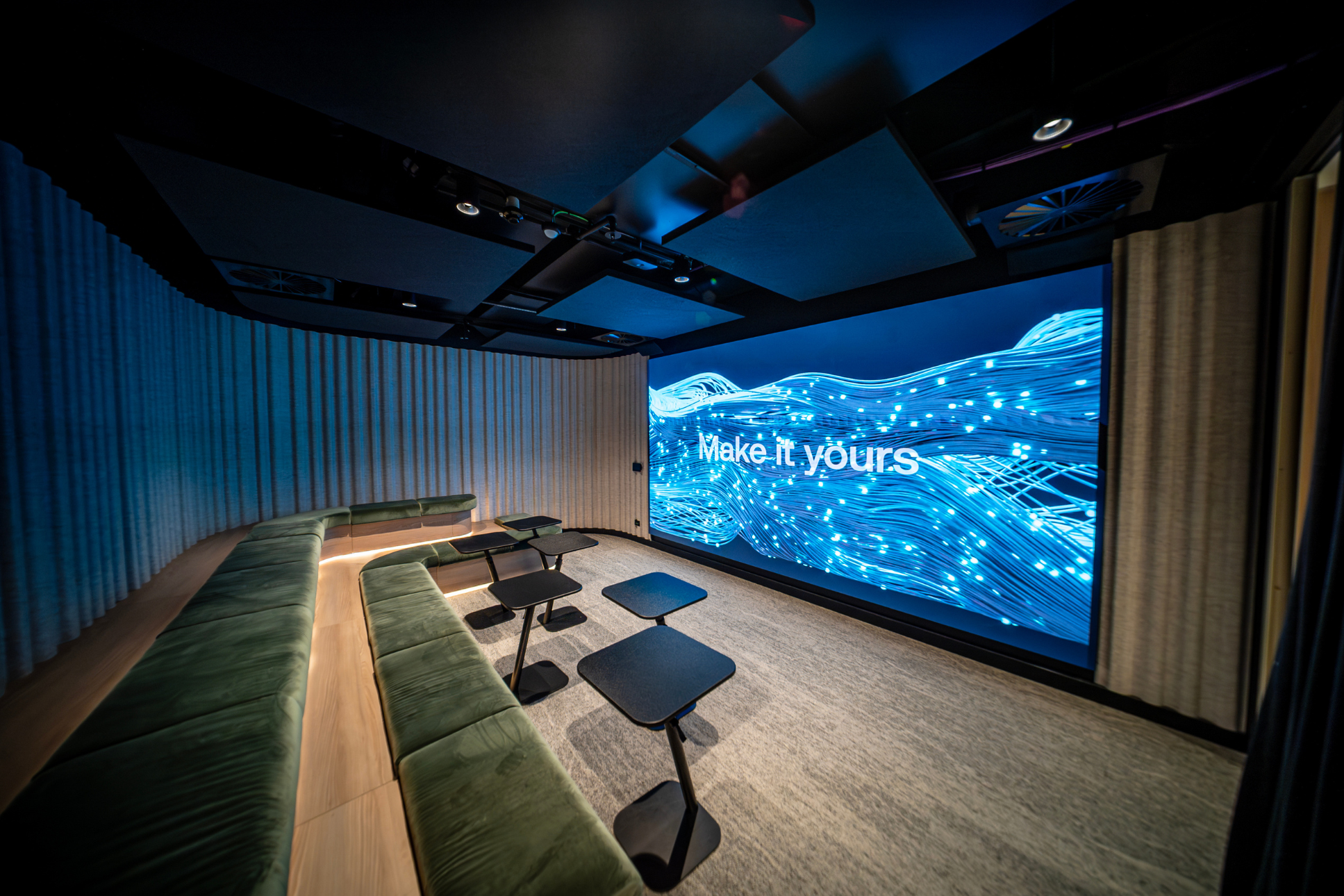 Custom Absen 190" 4K LED wall digital signage at a client's breakout space. Inavate APAC 2026 Corporate Project of the Year Finalist with Symal.