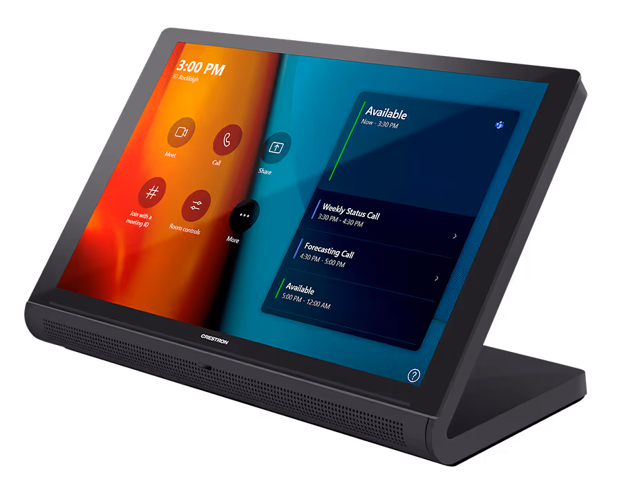 Crestron TS-1070-B-S 10-inch tabletop meeting control and management touch screen in black