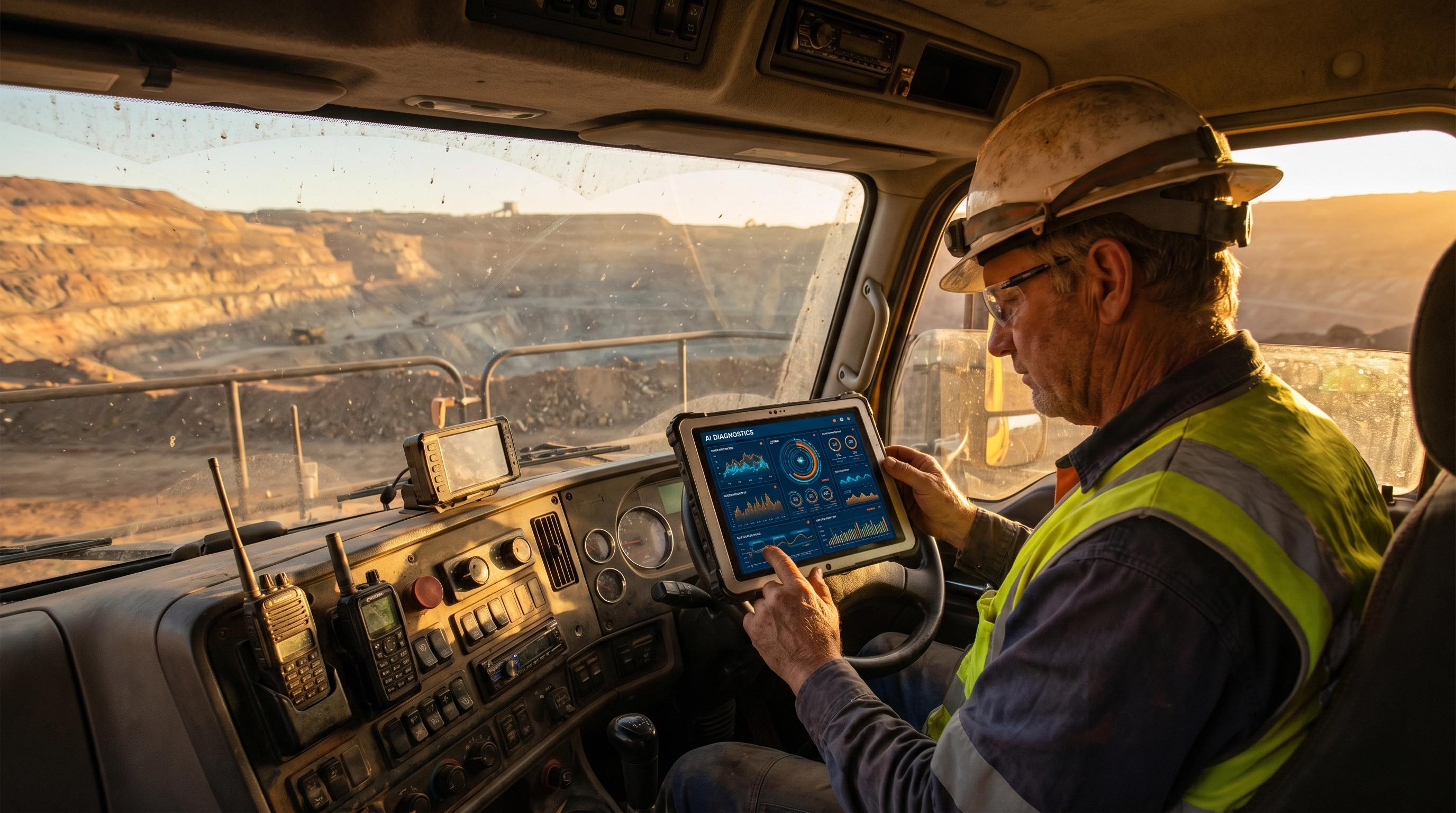 Mining haul truck operator using AI-powered diagnostic