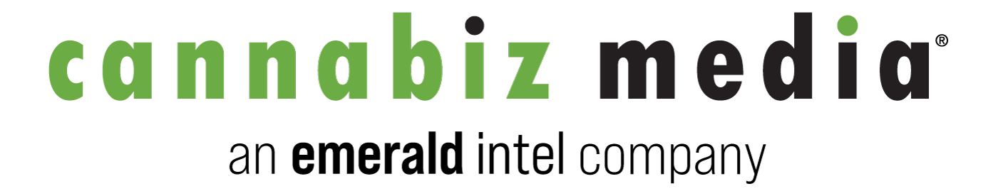 The word ‘cannabiz’ in green lowercase letters and ‘media’ in black lowercase letters, styled with a clean, modern font.