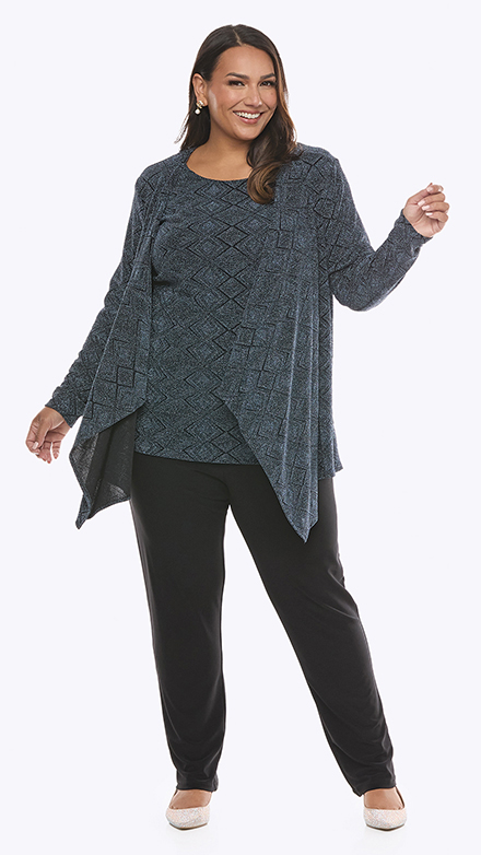 stretch jersey lurex pantsuit