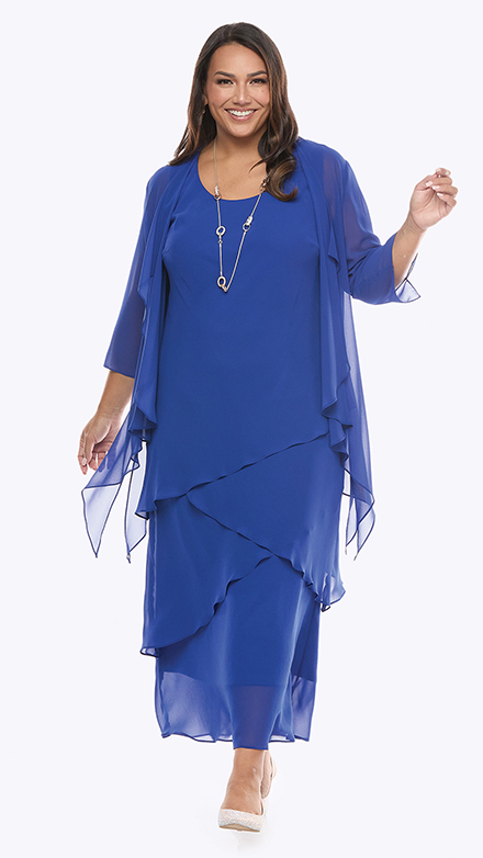 chiffon layered dress and jacket