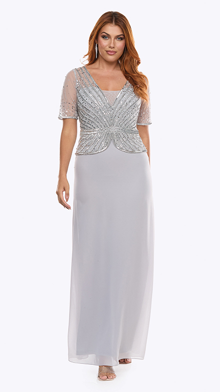 georgette dress with beaded bodice
