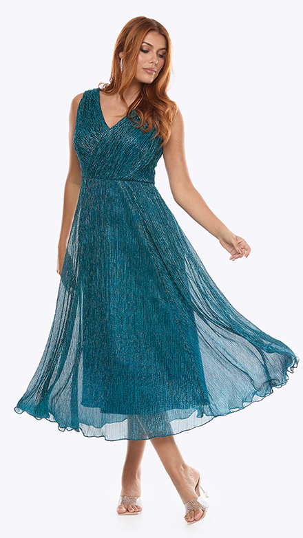 tea length luex stretch mesh dress