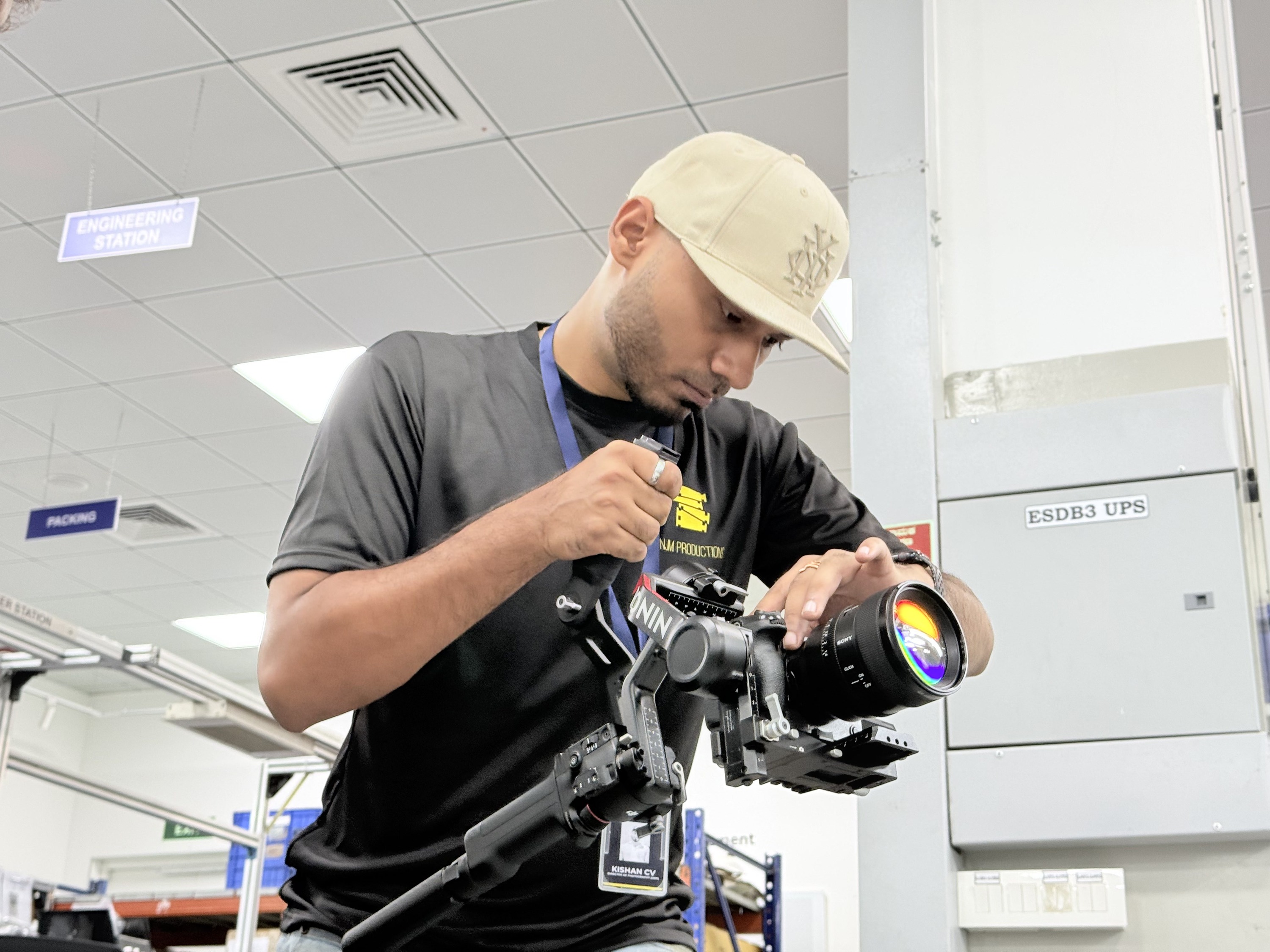 Camera operator preparing a shot