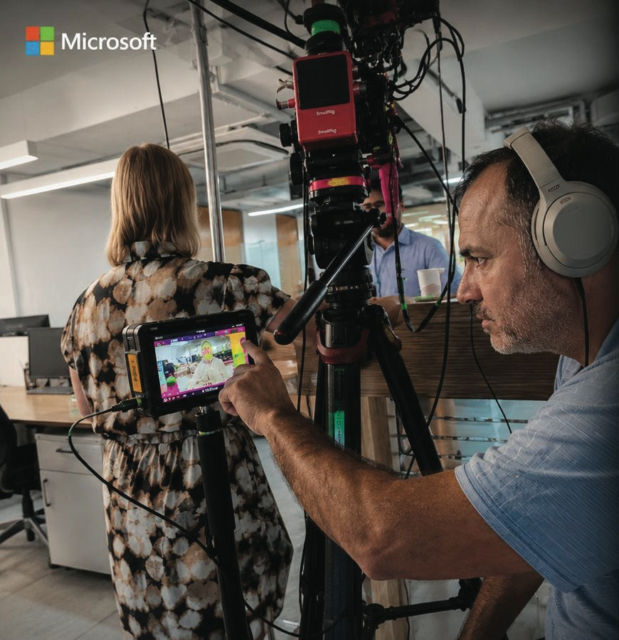 Production behind the scenes for the Microsoft AI films