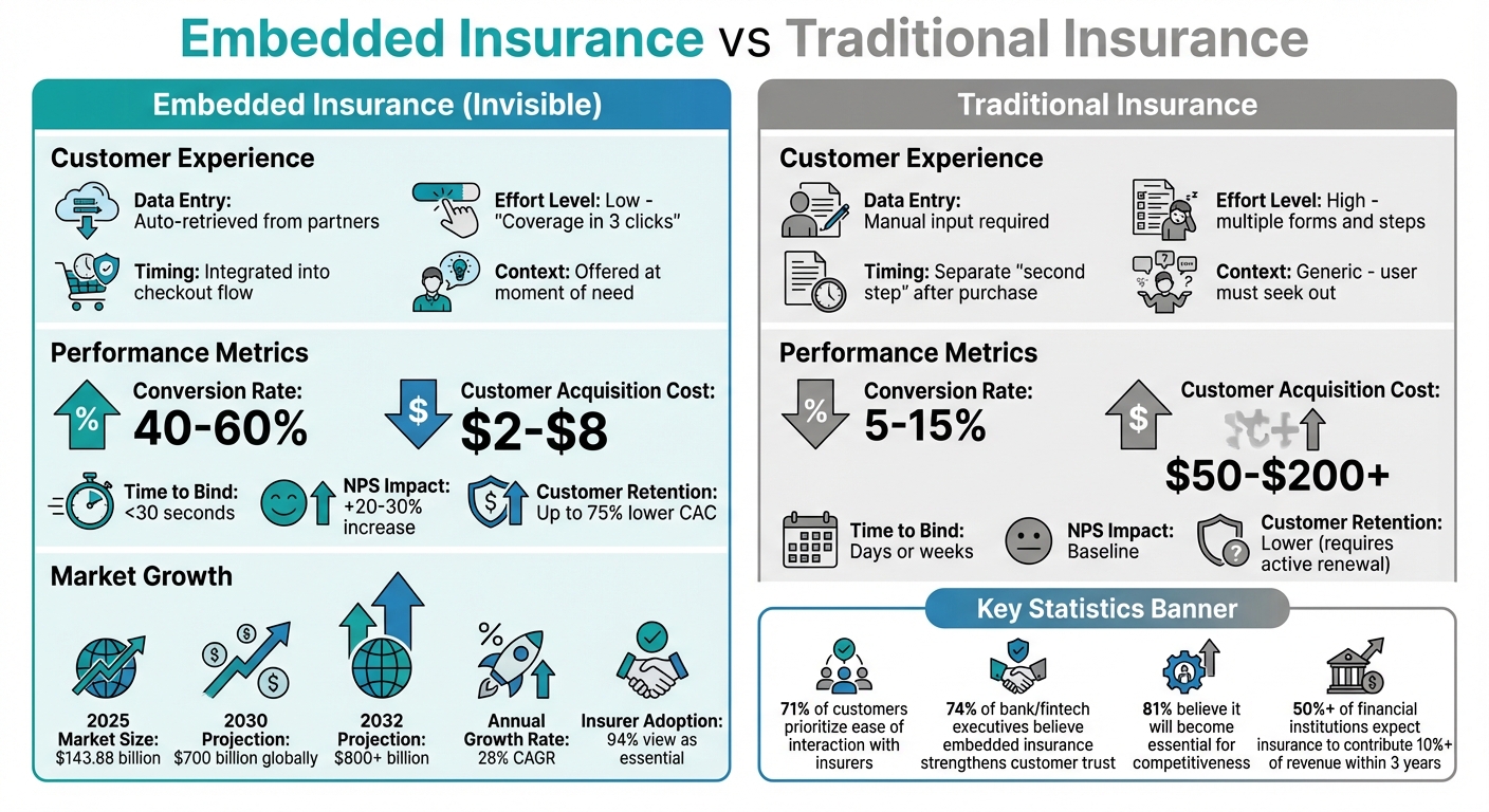 Embedded Insurance vs Traditional Insurance: Key Performance Metrics Comparison
