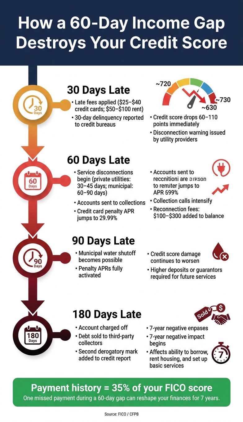 How a 60-Day Income Gap Destroys Your Credit Score