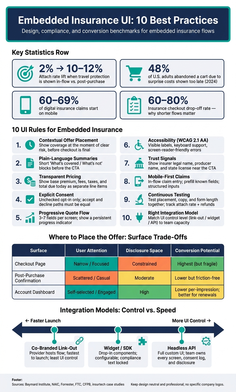 Embedded Insurance UI: Surface Comparison & Key Metrics