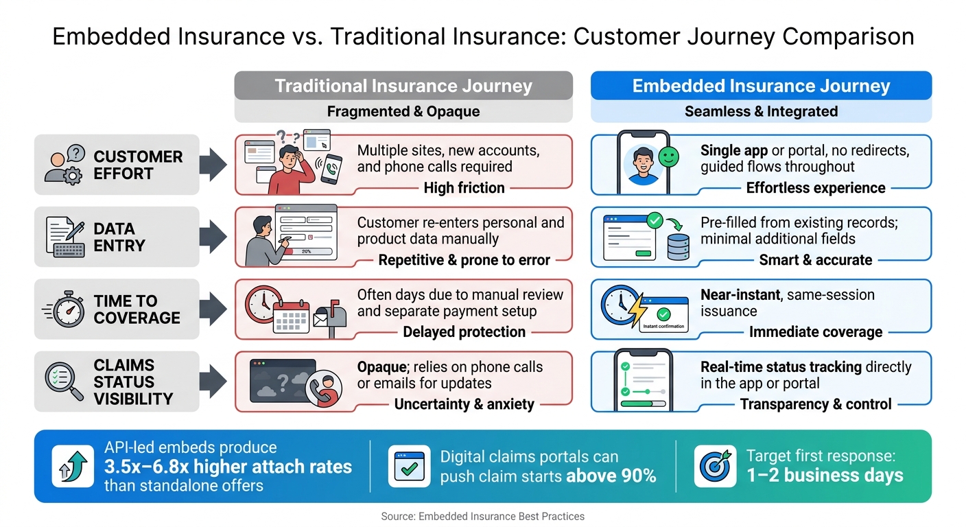Embedded Insurance vs. Traditional Insurance: Customer Journey Comparison