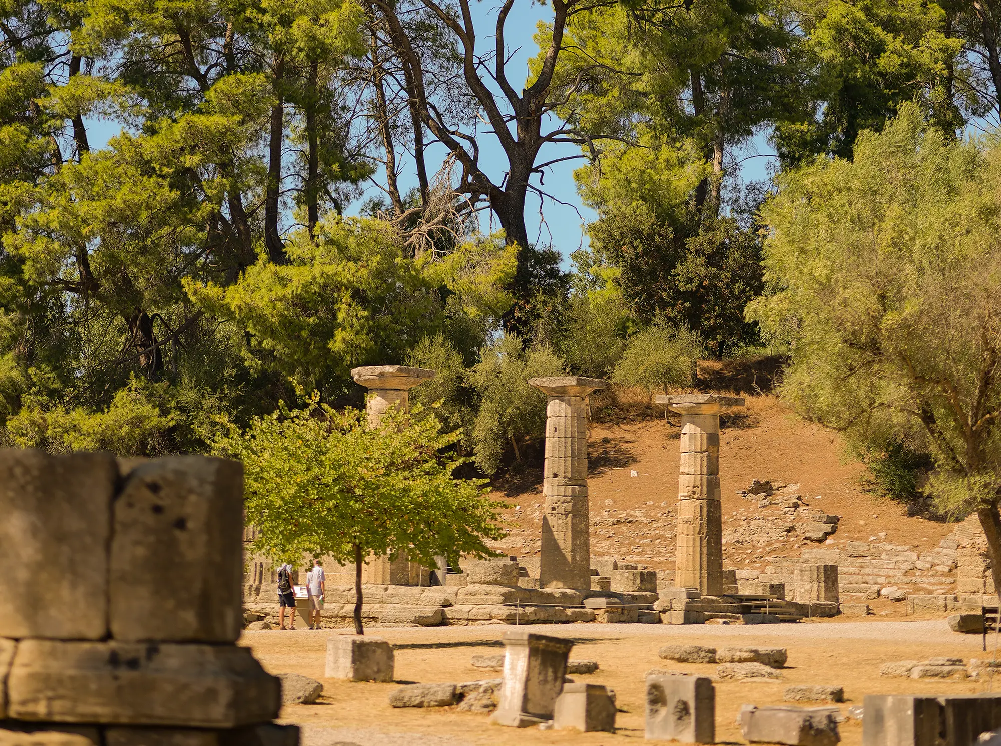 people walking in Greece