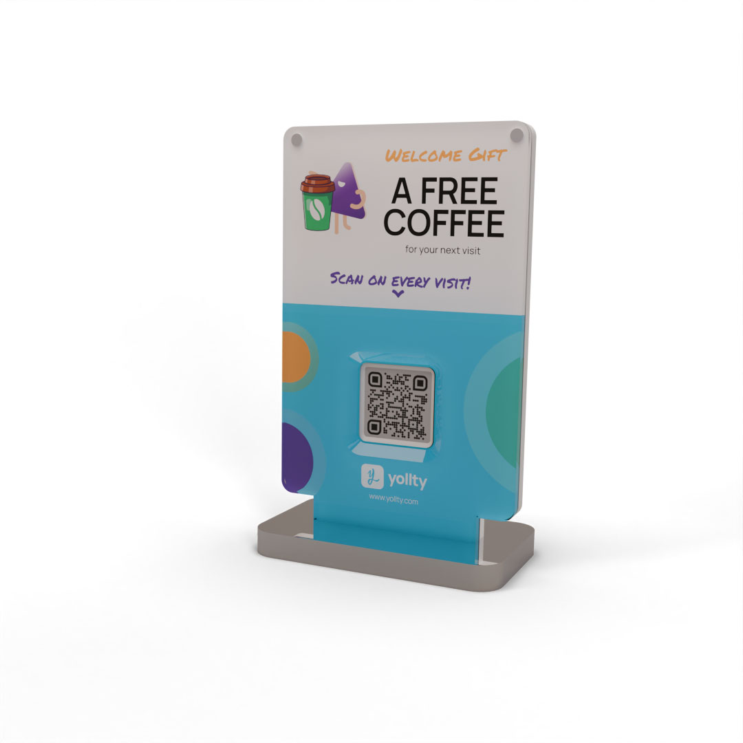 Acrylic loyalty dynamic QR code stand