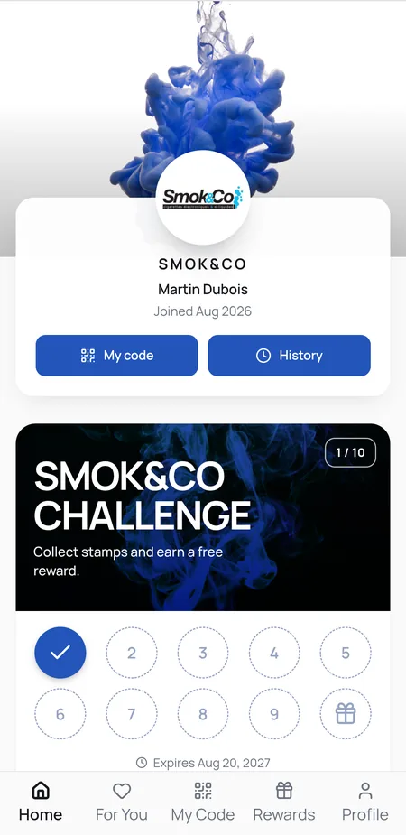 Forever Institut loyalty card in the Yollty app