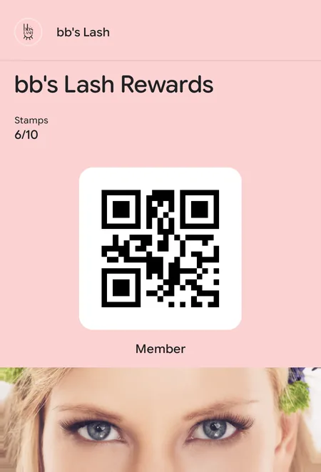 bb's Lash digital loyalty wallet card
