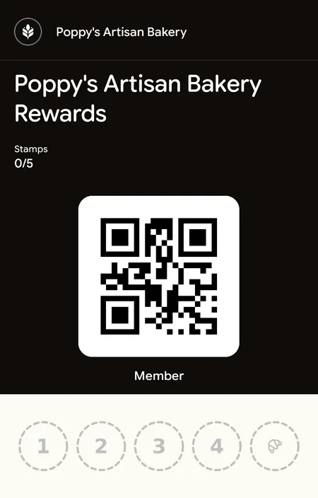 Poppy's Artisan Bakery digital loyalty wallet card