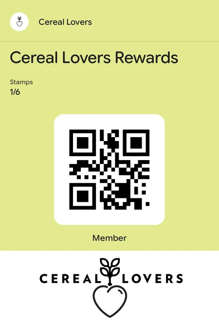 Cereal Lovers digital loyalty wallet card