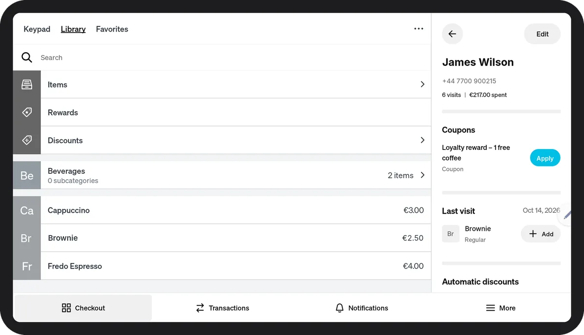 Reward applied to the sale on the Epos Now till