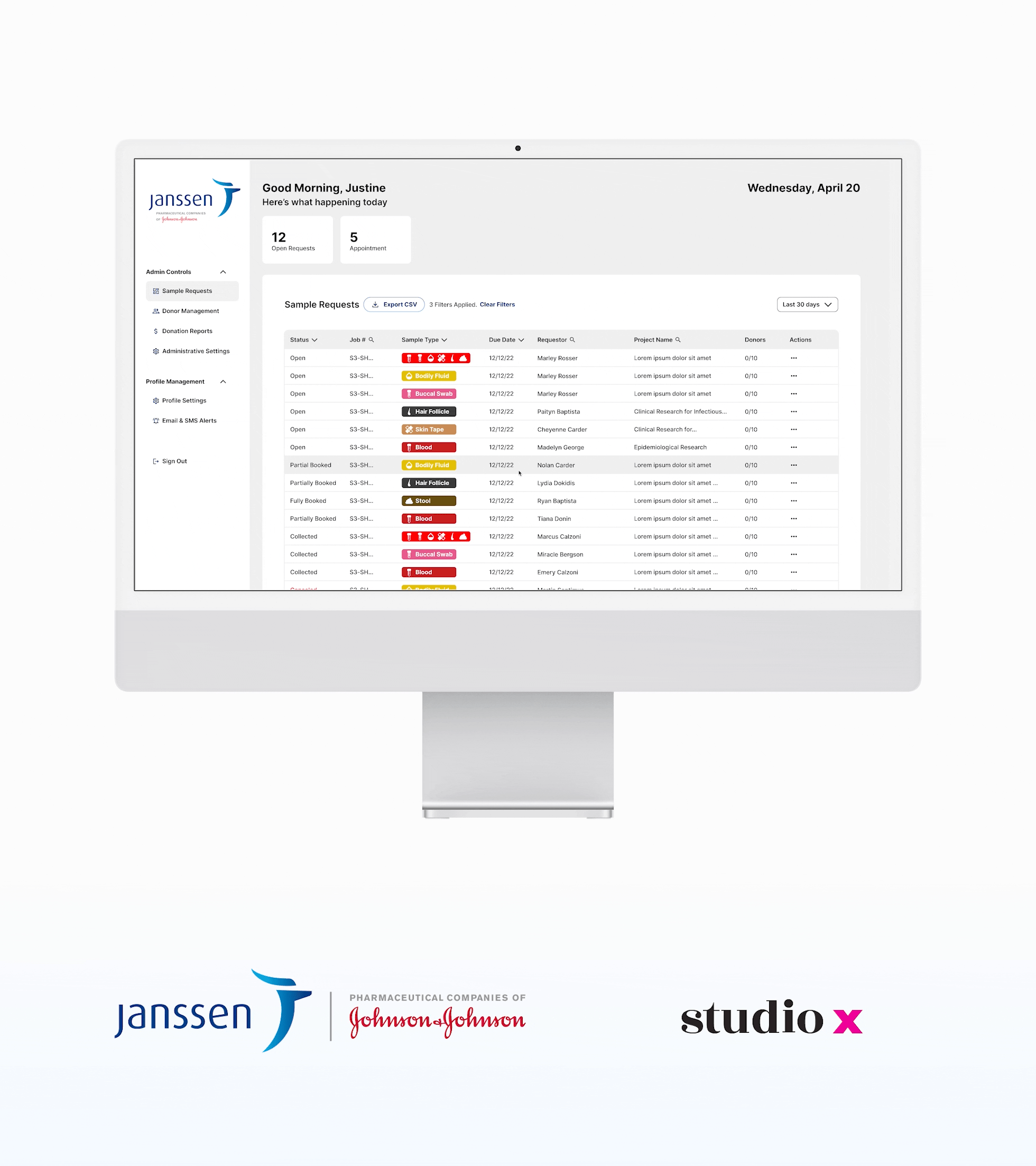 A person holding a smartphone displaying a water-tracking app. The app interface has a blue gradient background with a circular progress indicator showing water intake. The screen shows the date “Today, Feb 20, 2019,” and a message, “Hi Mike, you drank 531/800 ml.” Below the progress ring, there are two buttons labeled “Add big gulps” and “Add small gulps.” The navigation bar at the bottom has icons for “Home” and “Settings.” The phone has a black frame with a notch at the top, showing the time “9:41” and battery, Wi-Fi, and signal indicators.