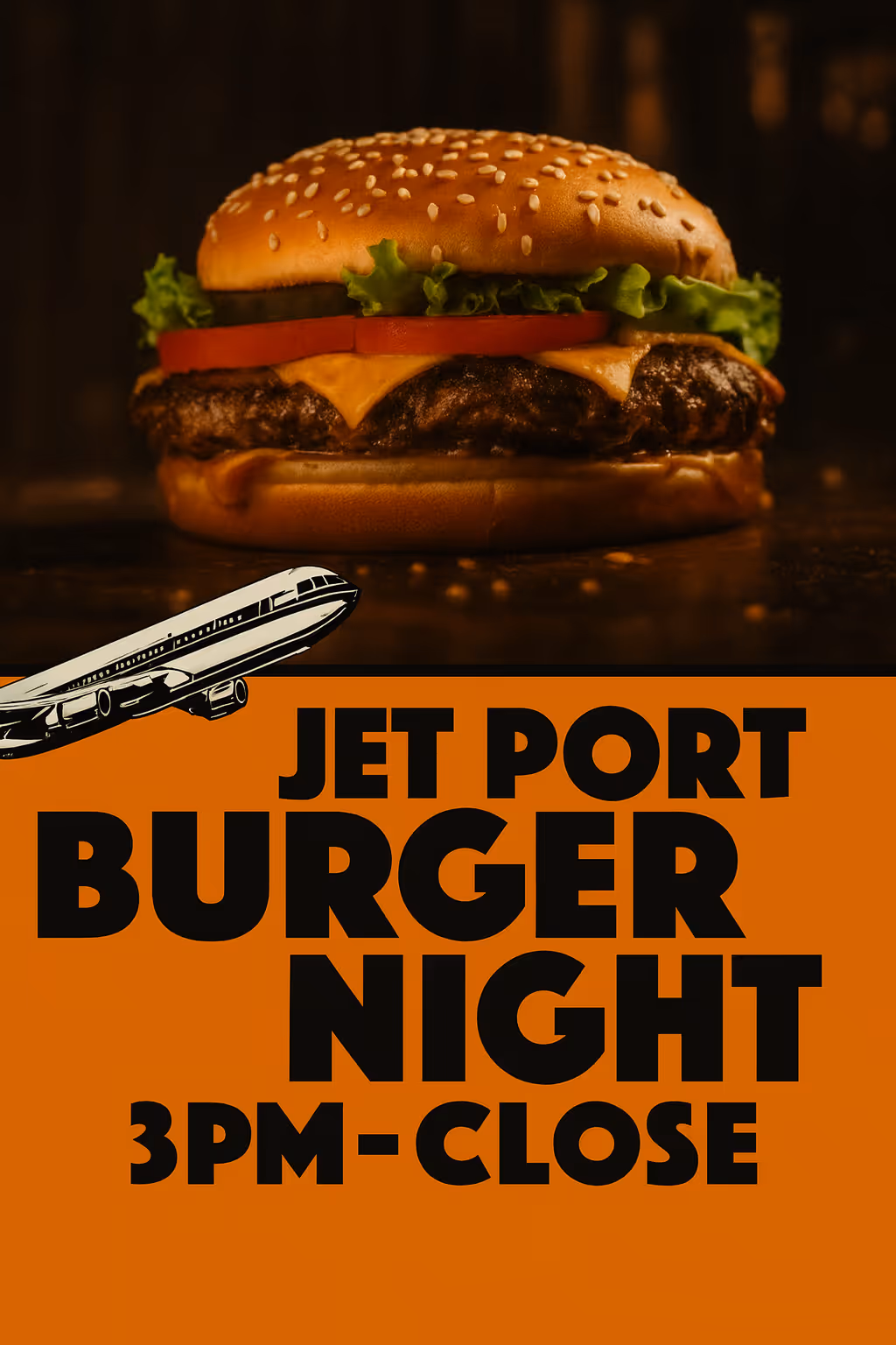 JetPort Burger Night graphic.