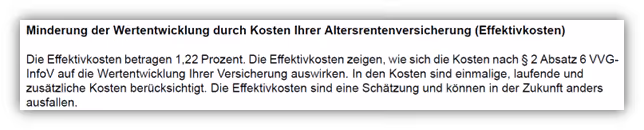 Ergo Rente Balance Kosten (Effektivkosten)