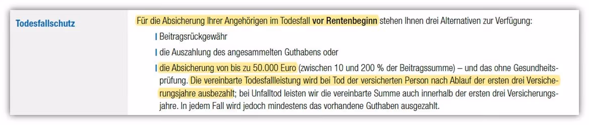 Risikolebensversicherung ohne Gesundheitsfragen Universa