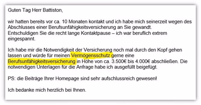 Berufsunfähigkeitsversicherung online abschließen