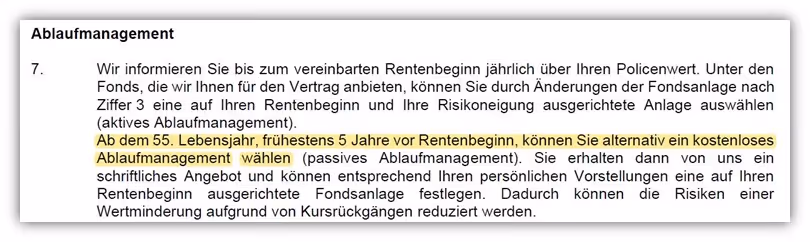 Basisrente (Rürup-Rente) Condor Ablaufmanagement