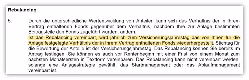 Basisrente (Rürup-Rente) Condor Rebalancing