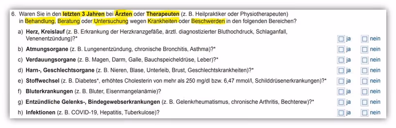 Gesundheitsfragen Allianz Risikolebensversicherung 3 Jahre