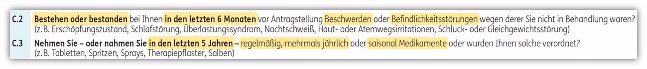Gesundheitsfragen ERGO Risikolebensversicherung 5 Jahre