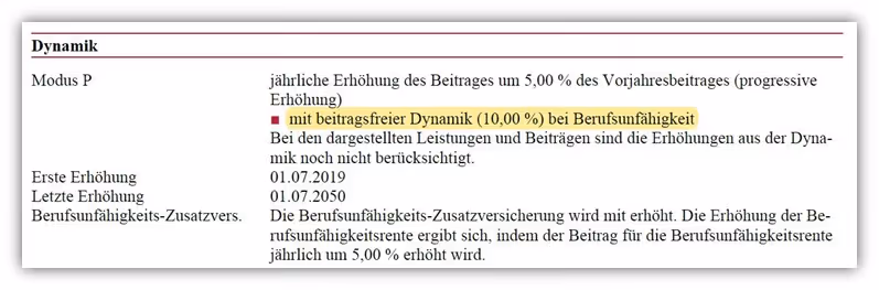 Basisrente mit BU Dynamik Alte Leipziger