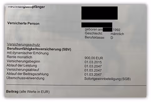 VGH Versicherung Berufsunfähigkeitsversicherung - 900€ BU-Rente