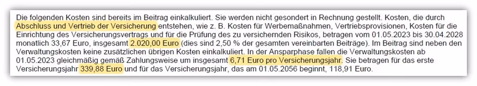 Continentale ETF Rentenversicherung Kosten Nettopolice (Rente Invest - RI)