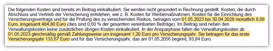 Continentale ETF Rentenversicherung Kosten Nettopolice (Rente Invest - Tarif RI-A0B0)
