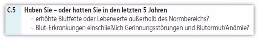 Gesundheitsfragen ERGO Risikolebensversicherung 5 Jahre