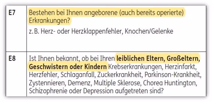 ERGO Risikolebensversicherung ärztliches Attest Zeugnis