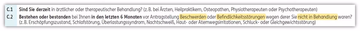 ERGO Risikolebensversicherung ärztliches Attest Zeugnis