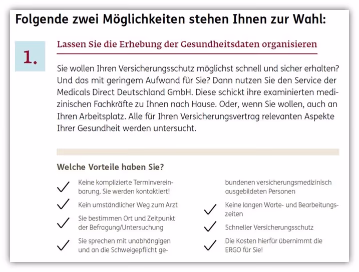 ERGO Risikolebensversicherung medial Service