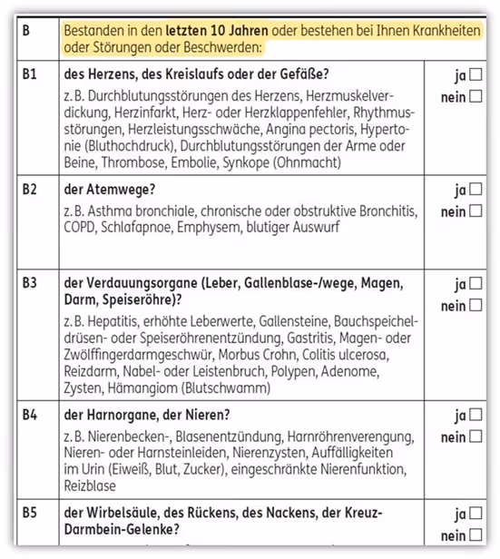 ERGO Risikolebensversicherung ärztliches Attest Zeugnis