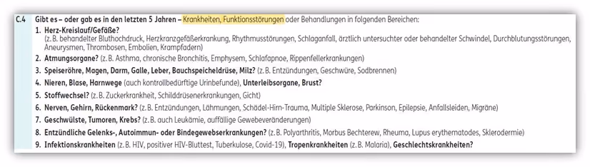5. Ergo Risikolebensversicherung Gesundheitsfragen