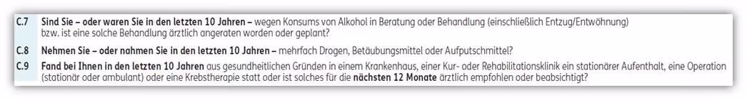 Ergo Risikolebensversicherung Gesundheitsfragen