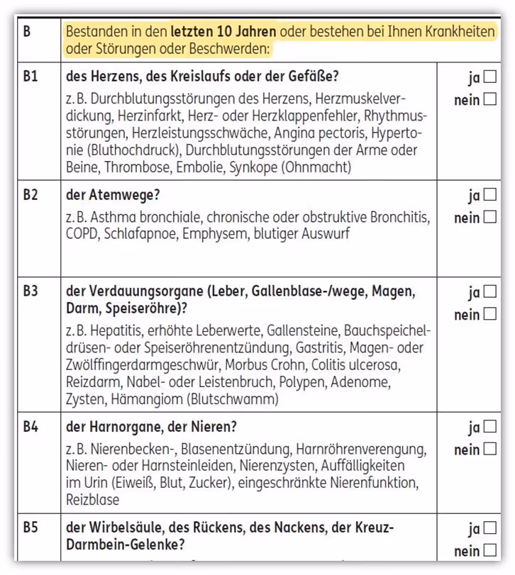 ERGO Risikolebensversicherung ärztliches Zeugnis
