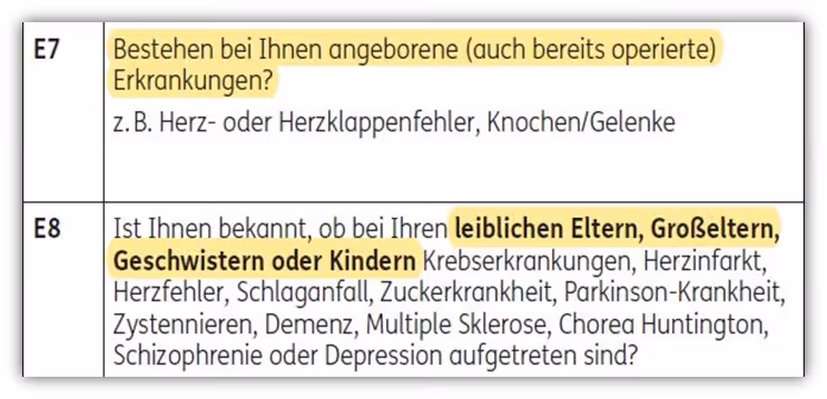 16. ERGO Risikolebensversicherung ärztliches Zeugnis