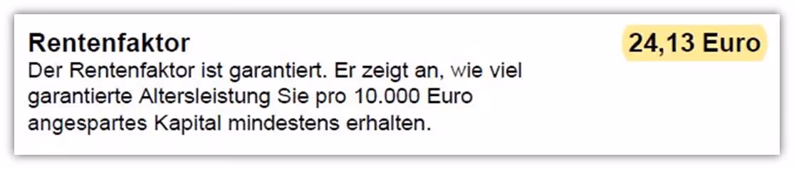 Rentenfaktor Basisrente Gothaer BasisVorsorge Fonds