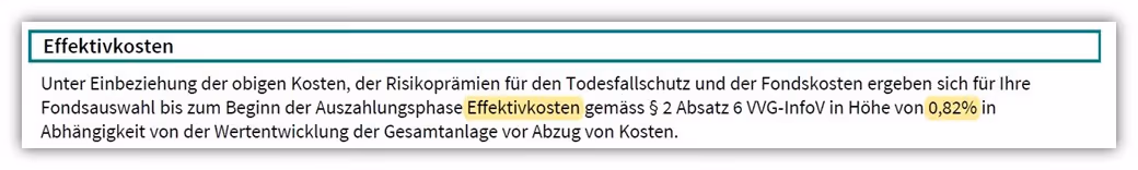 PrismaLife Prisma FlexInvest Nettopolice (Nettotarif) Effektivkosten