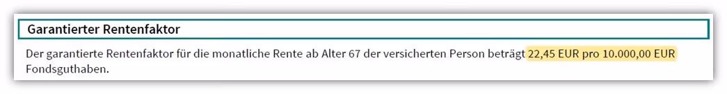 PrismaLife Prisma FlexInvest Nettopolice (Nettotarif) garantierter Rentenfaktor