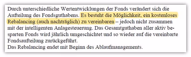 Alte Leipziger fondsgebundene Rentenversicherung Rebalancing